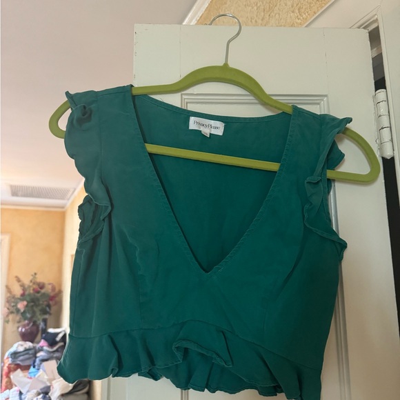 Privacy please green crop top - Picture 4 of 4